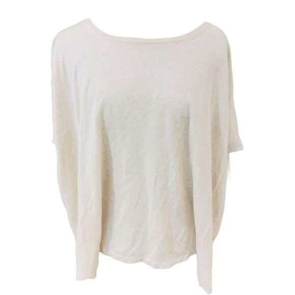 SAVERIO PALATELLA Luxury Silk Cashmere Short Sleeve Oversized Wheat Heathered Li - Picture 1 of 6